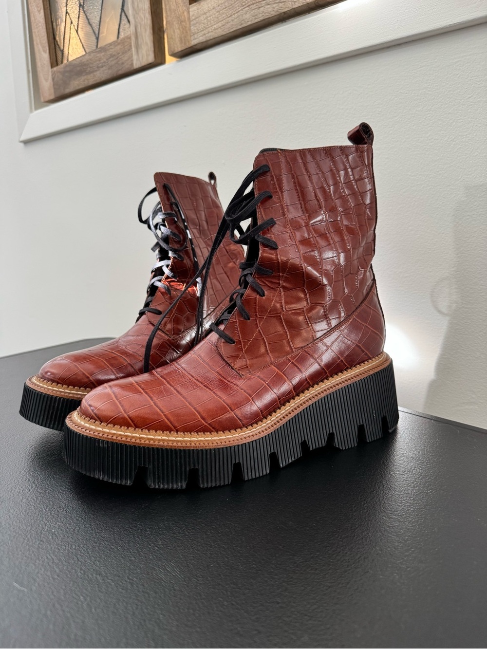 Freda Salvador Brick Red Combat Boots - Picture 4 of 4